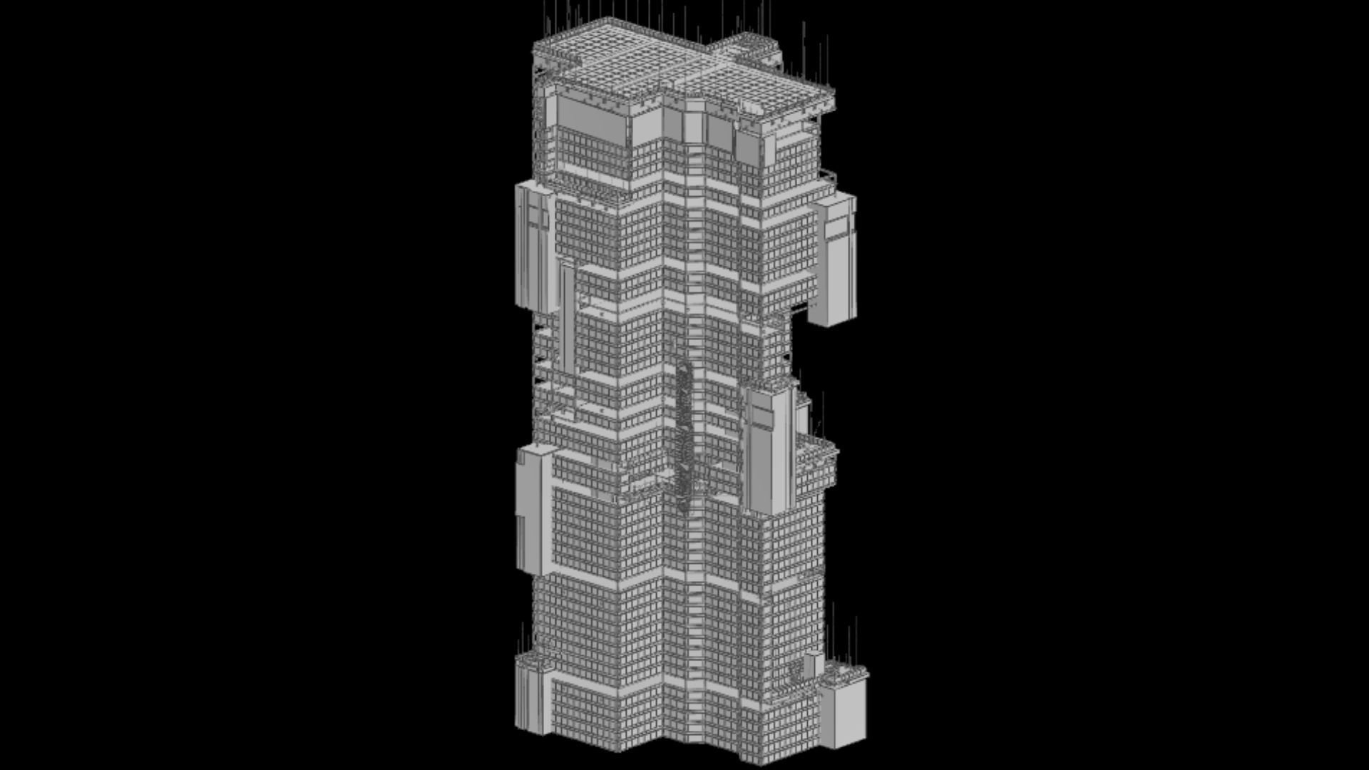 Sci-Fi Cyberpunk Futuristic City Skyscraper Building  09 3D model_6