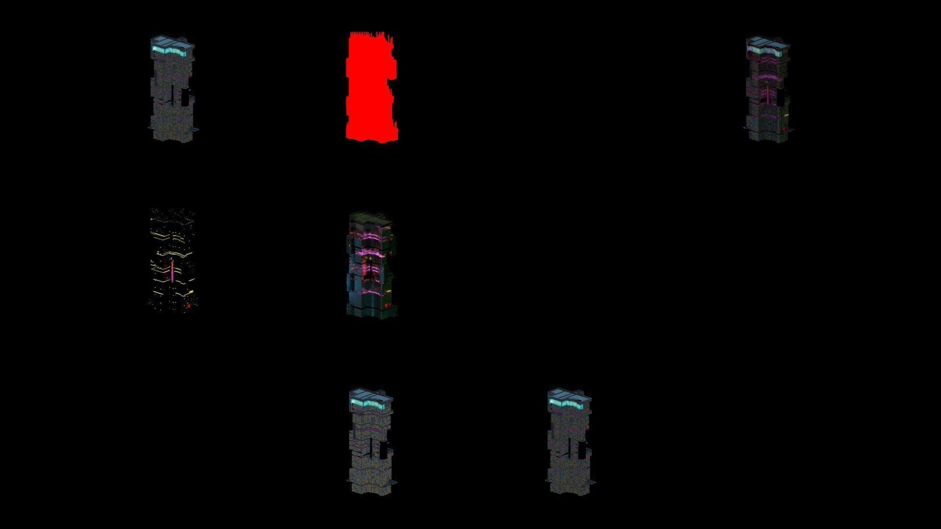 Sci-Fi Cyberpunk Futuristic City Skyscraper Building  09 3D model_4