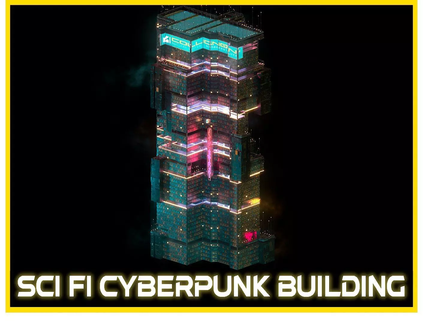 Sci-Fi Cyberpunk Futuristic City Skyscraper Building  09 3D model_0