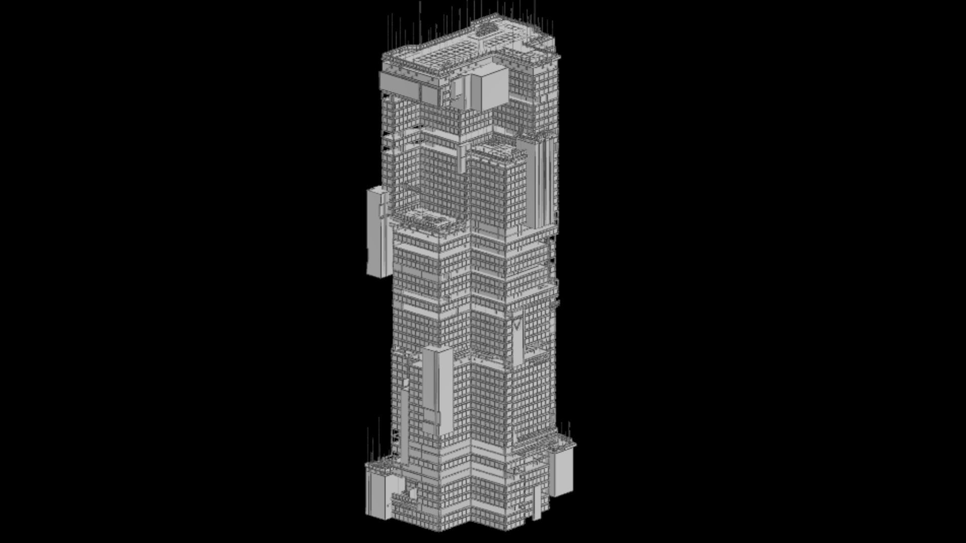 Sci-Fi Cyberpunk Futuristic City Skyscraper Building  08 3D model_6