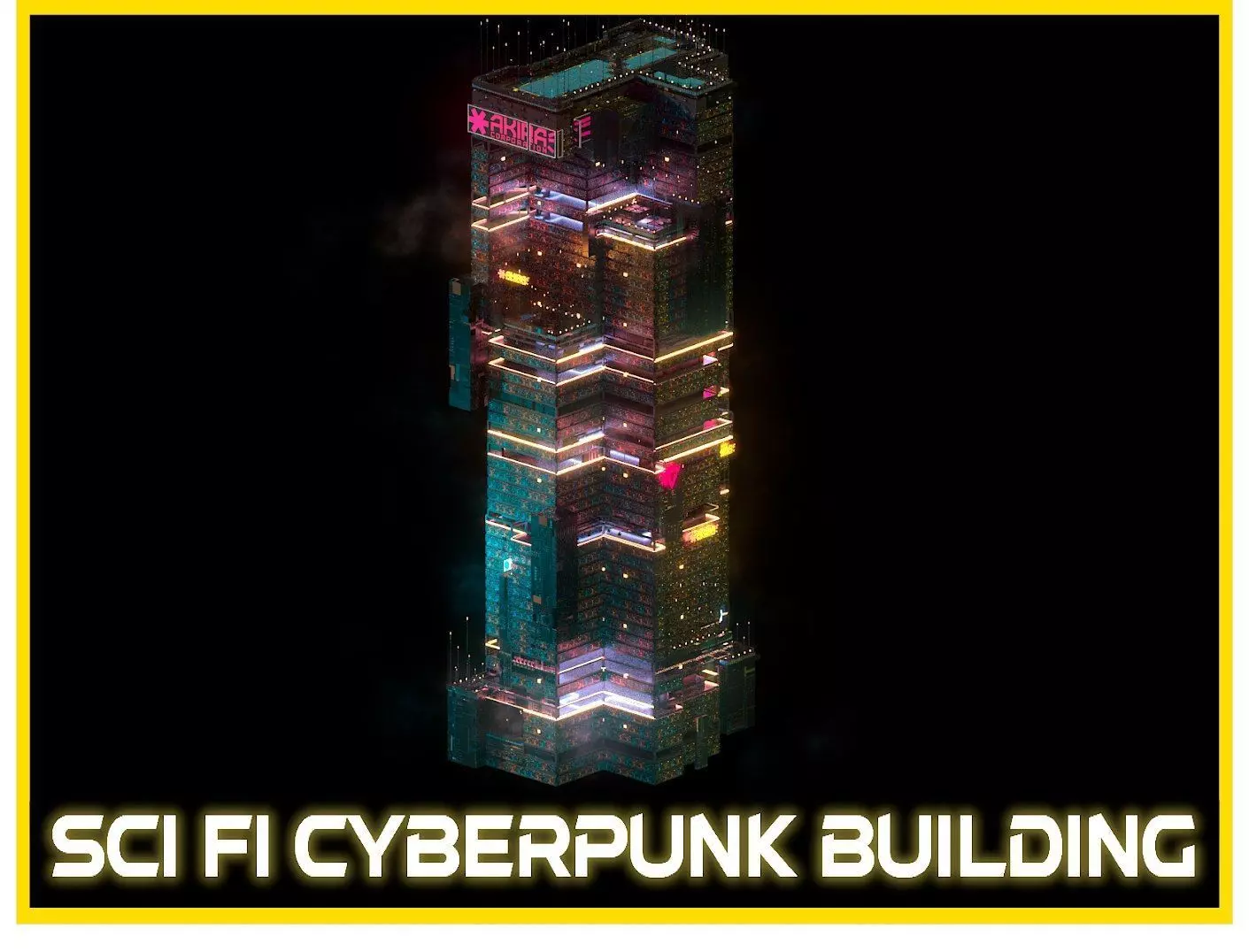 Sci-Fi Cyberpunk Futuristic City Skyscraper Building  08 3D model_0