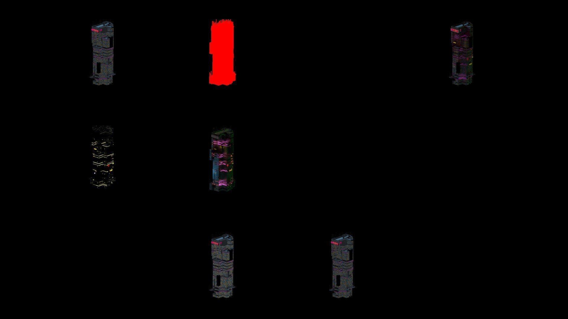 Sci-Fi Cyberpunk Futuristic City Skyscraper Building  08 3D model_4