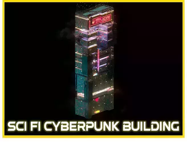 Sci-Fi Cyberpunk Futuristic City Skyscraper Building  07 3D model