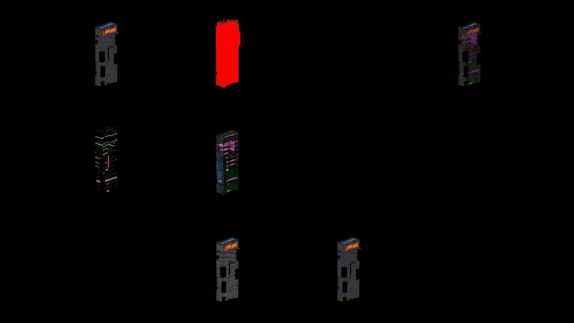 Sci-Fi Cyberpunk Futuristic City Skyscraper Building  07 3D model_4