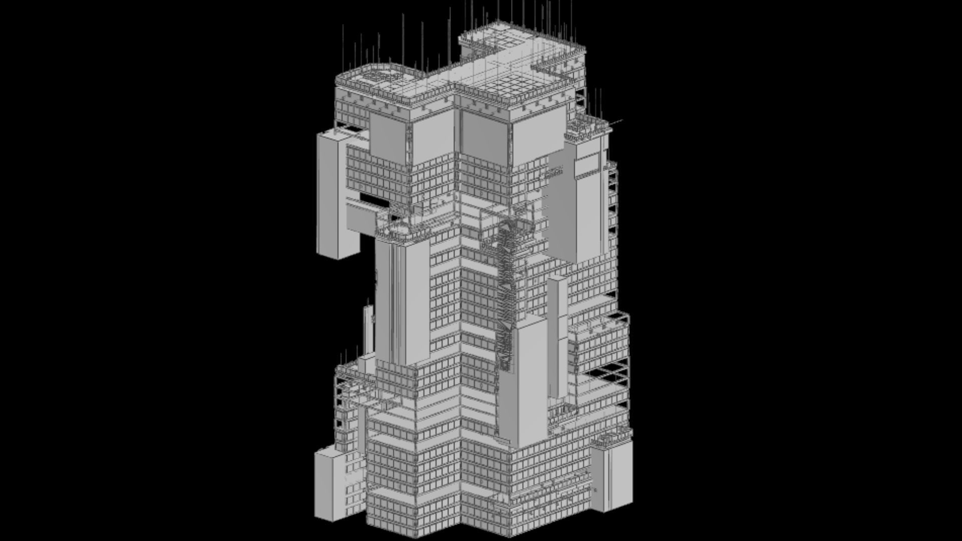 Sci-Fi Cyberpunk Futuristic City Skyscraper Building  06 3D model_6