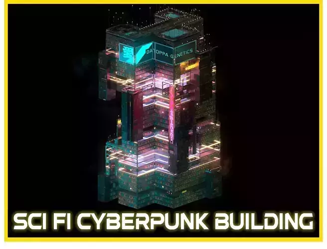 Sci-Fi Cyberpunk Futuristic City Skyscraper Building  06 3D model