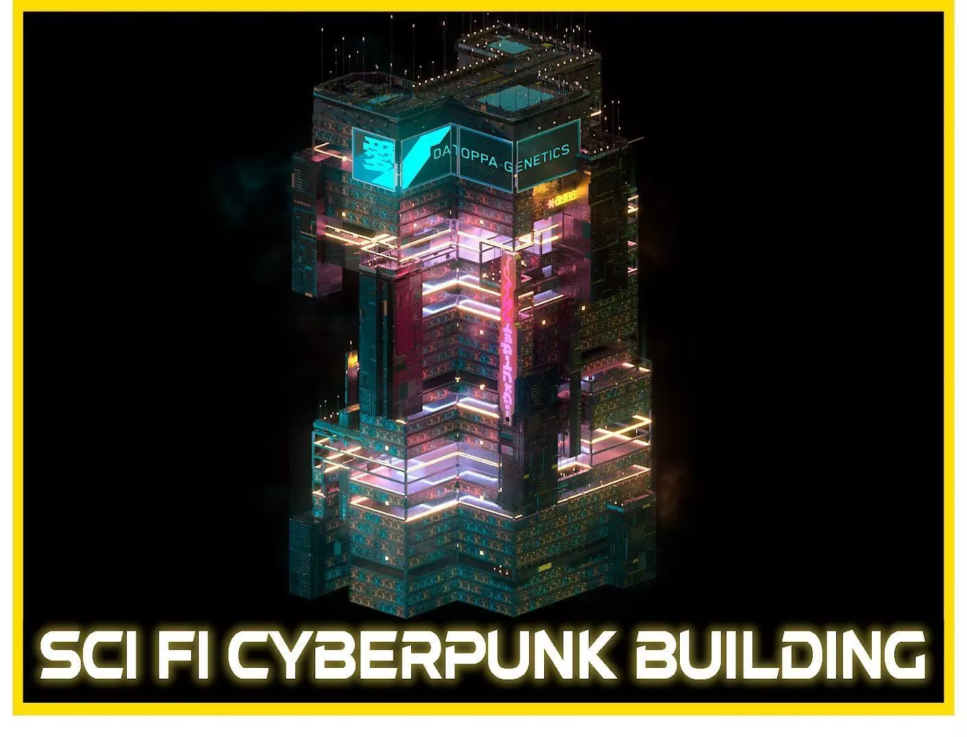 Sci-Fi Cyberpunk Futuristic City Skyscraper Building  06 3D model_0