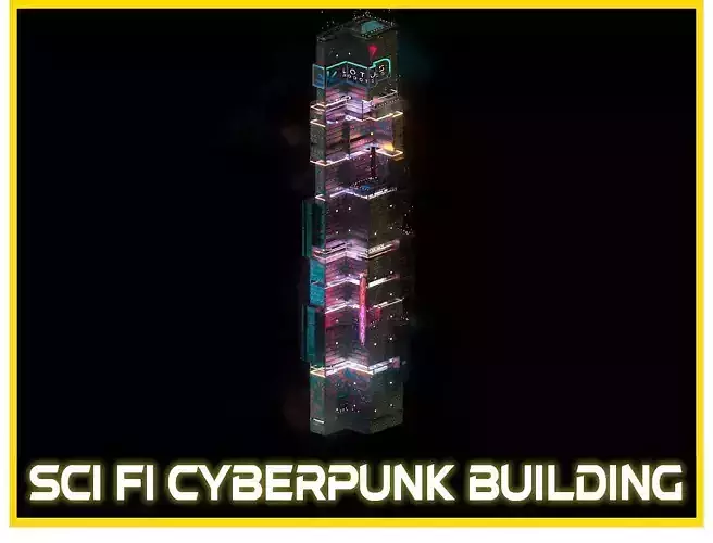 Sci-Fi Cyberpunk Futuristic City Skyscraper Building  05 3D model