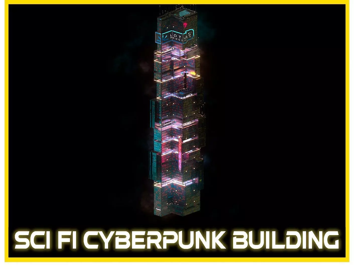 Sci-Fi Cyberpunk Futuristic City Skyscraper Building  05 3D model_0