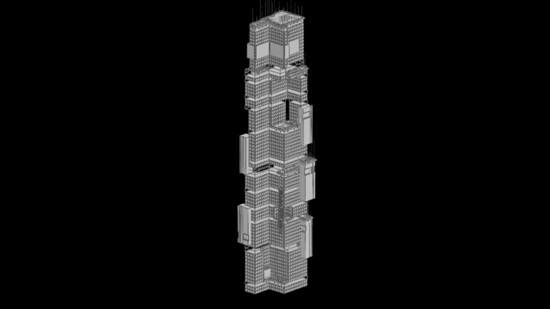 Sci-Fi Cyberpunk Futuristic City Skyscraper Building  05 3D model_6