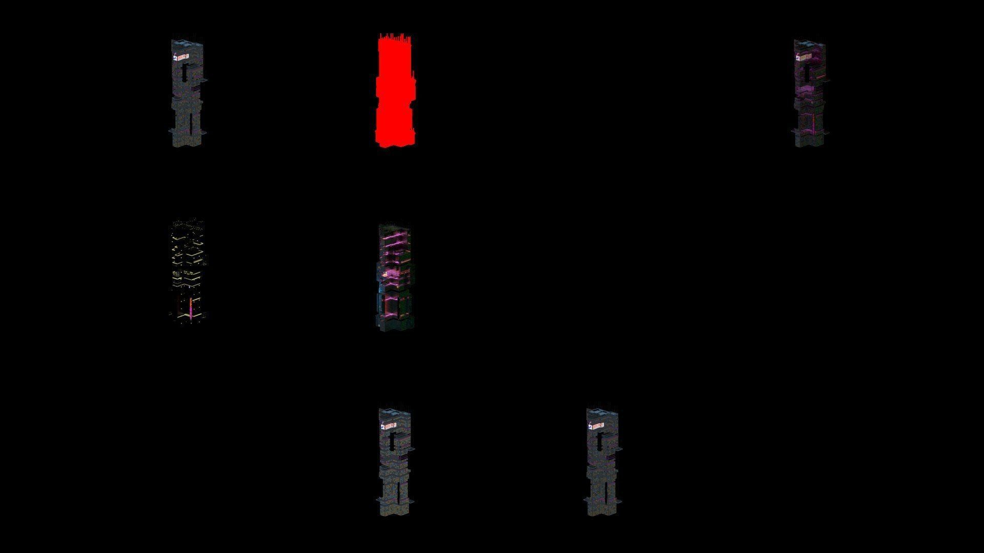 Sci-Fi Cyberpunk Futuristic City Skyscraper Building  04 3D model_4