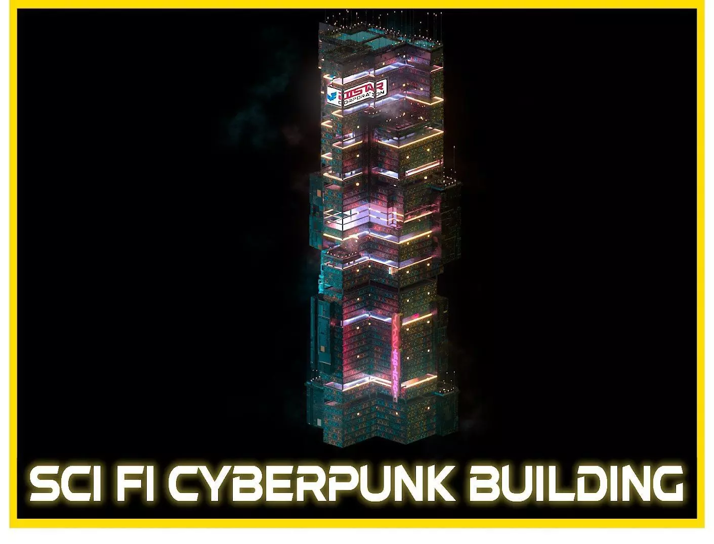 Sci-Fi Cyberpunk Futuristic City Skyscraper Building  04 3D model_0