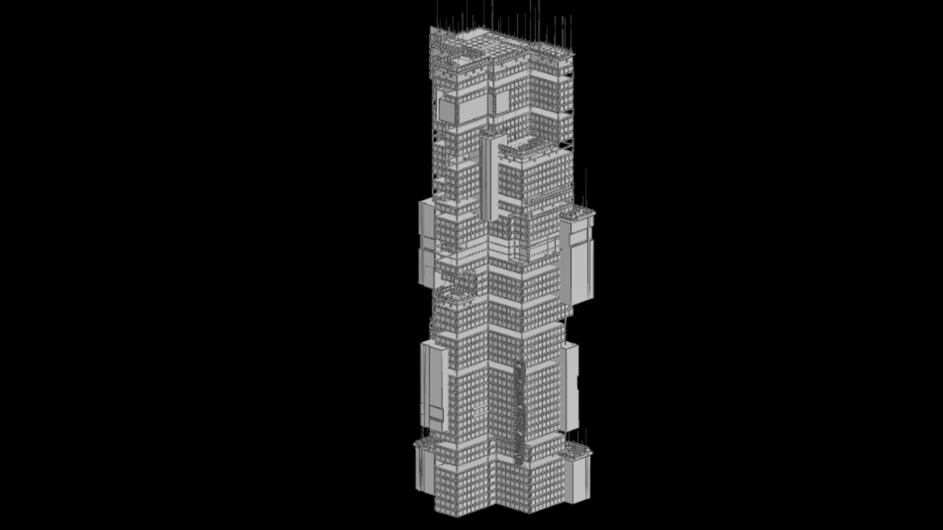 Sci-Fi Cyberpunk Futuristic City Skyscraper Building  04 3D model_6