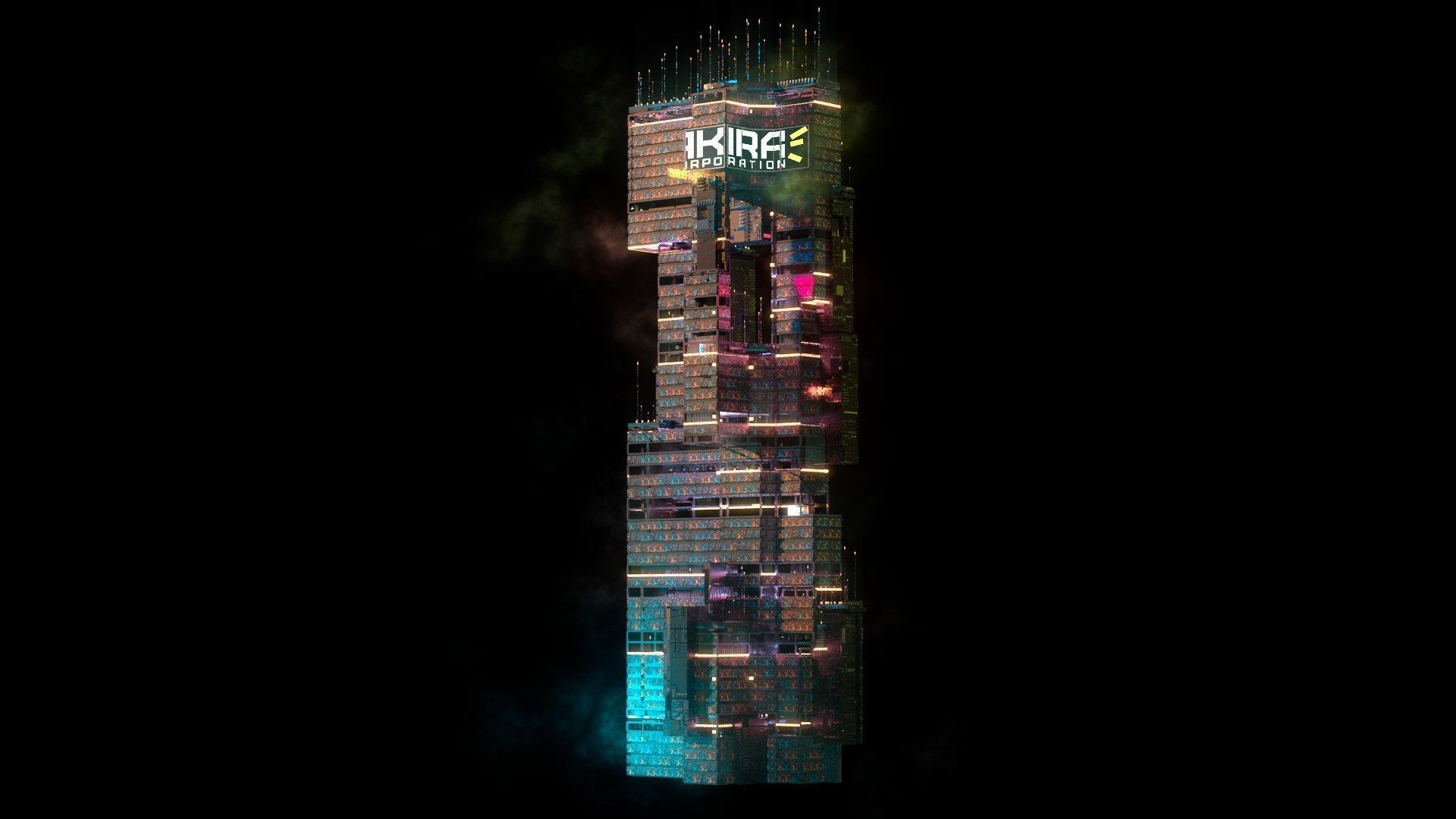 Sci-Fi Cyberpunk Futuristic City Skyscraper Building  03 3D model_3