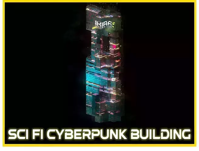 Sci-Fi Cyberpunk Futuristic City Skyscraper Building  03 3D model