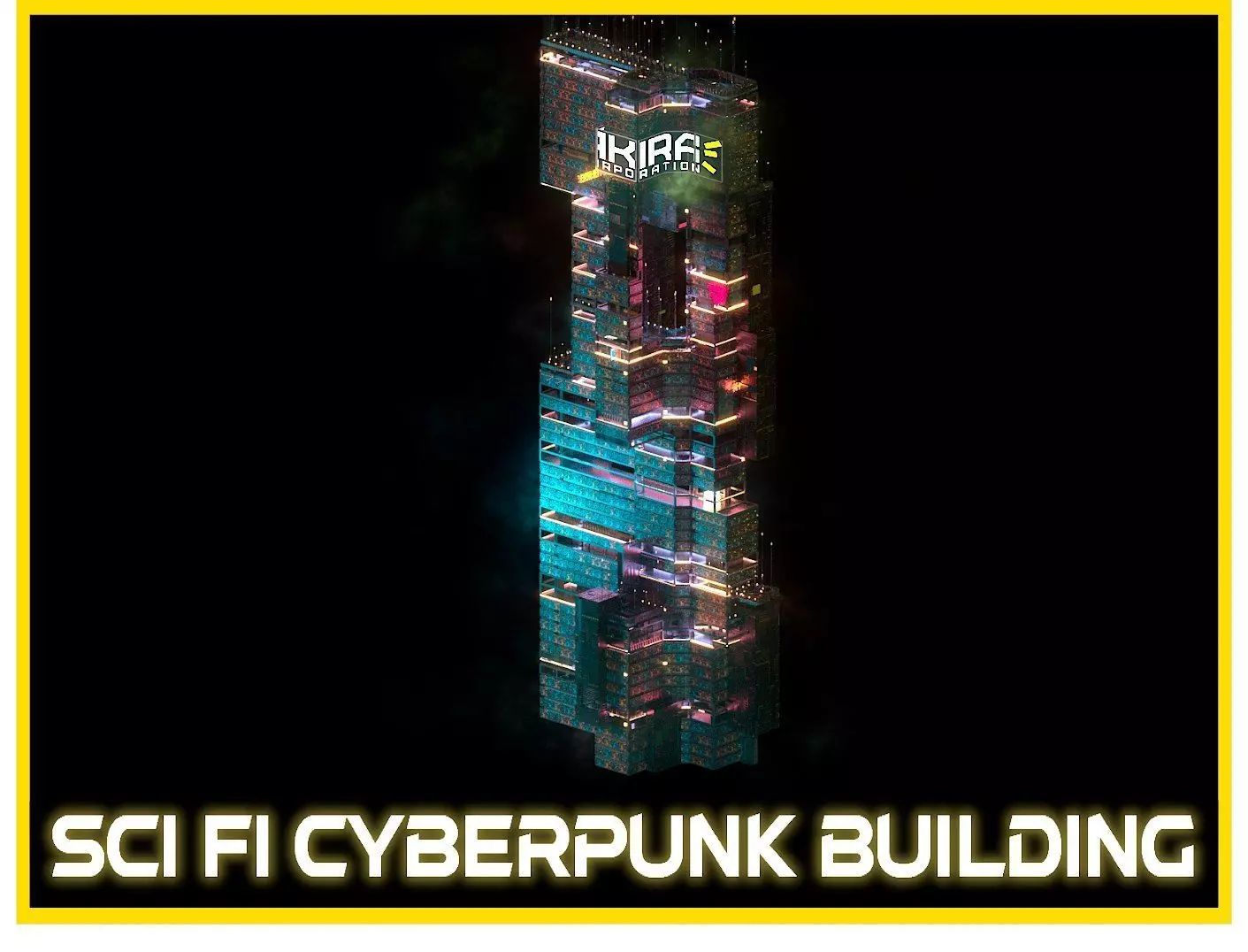 Sci-Fi Cyberpunk Futuristic City Skyscraper Building  03 3D model_0
