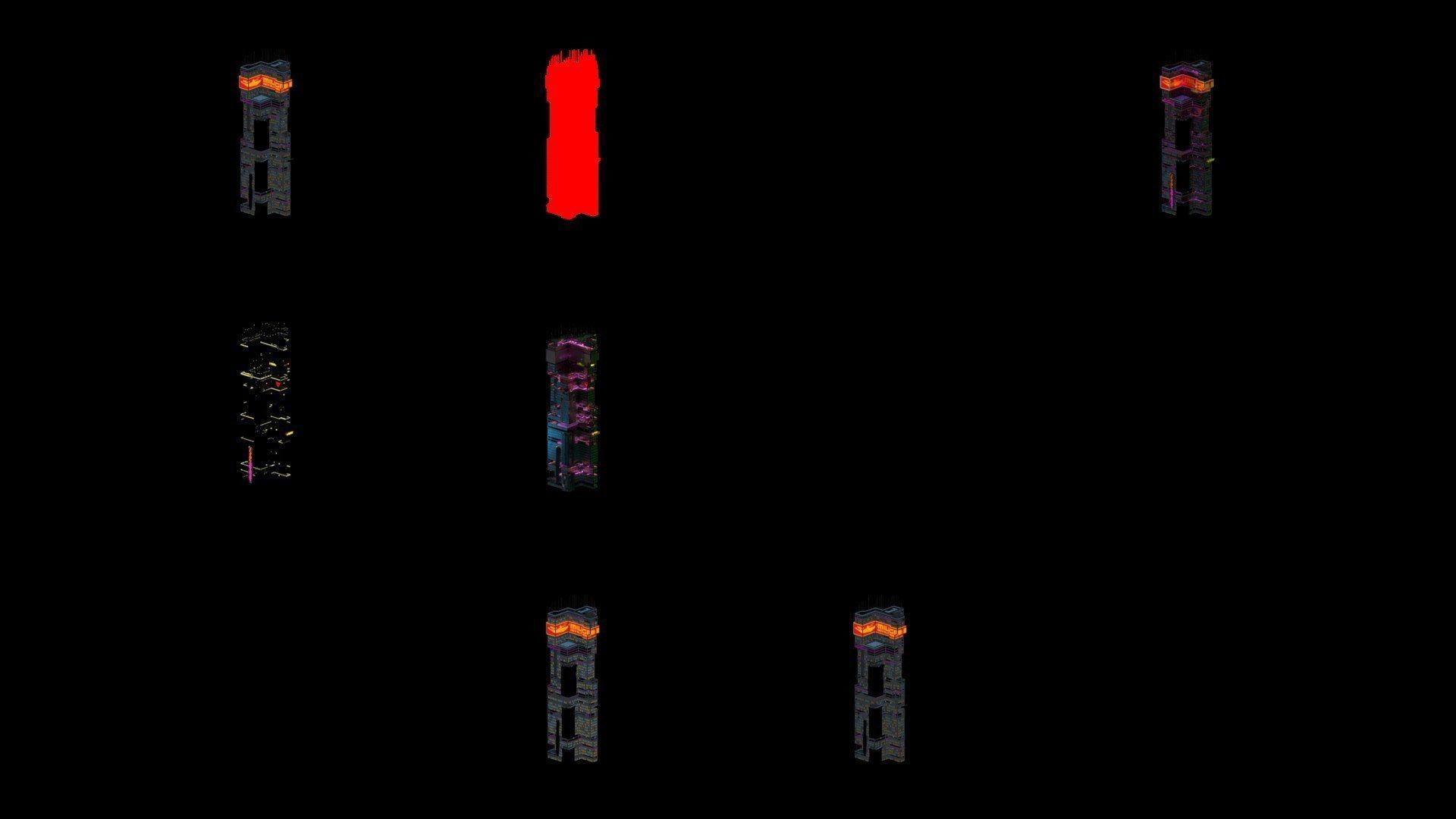 Sci-Fi Cyberpunk Futuristic City Skyscraper Building  02 3D model_4