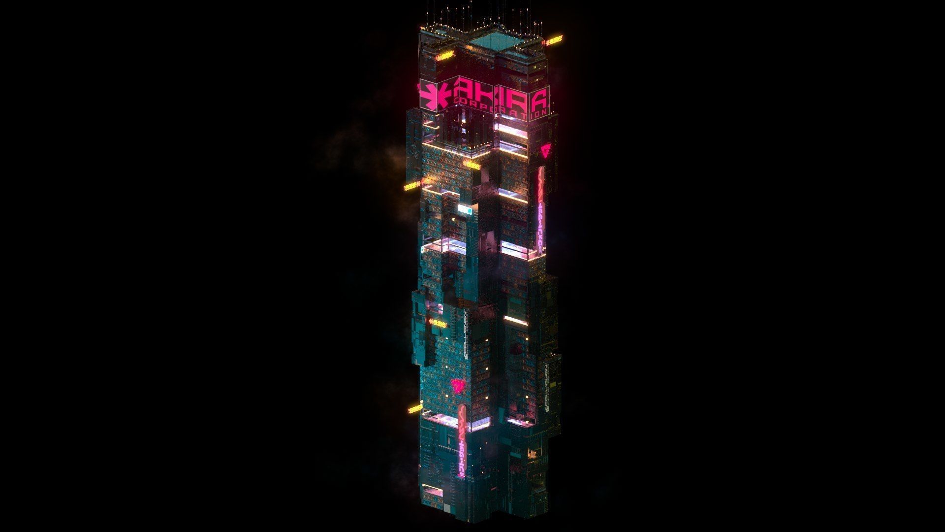 Sci-Fi Cyberpunk Futuristic City Skyscraper Building  01 3D model_1