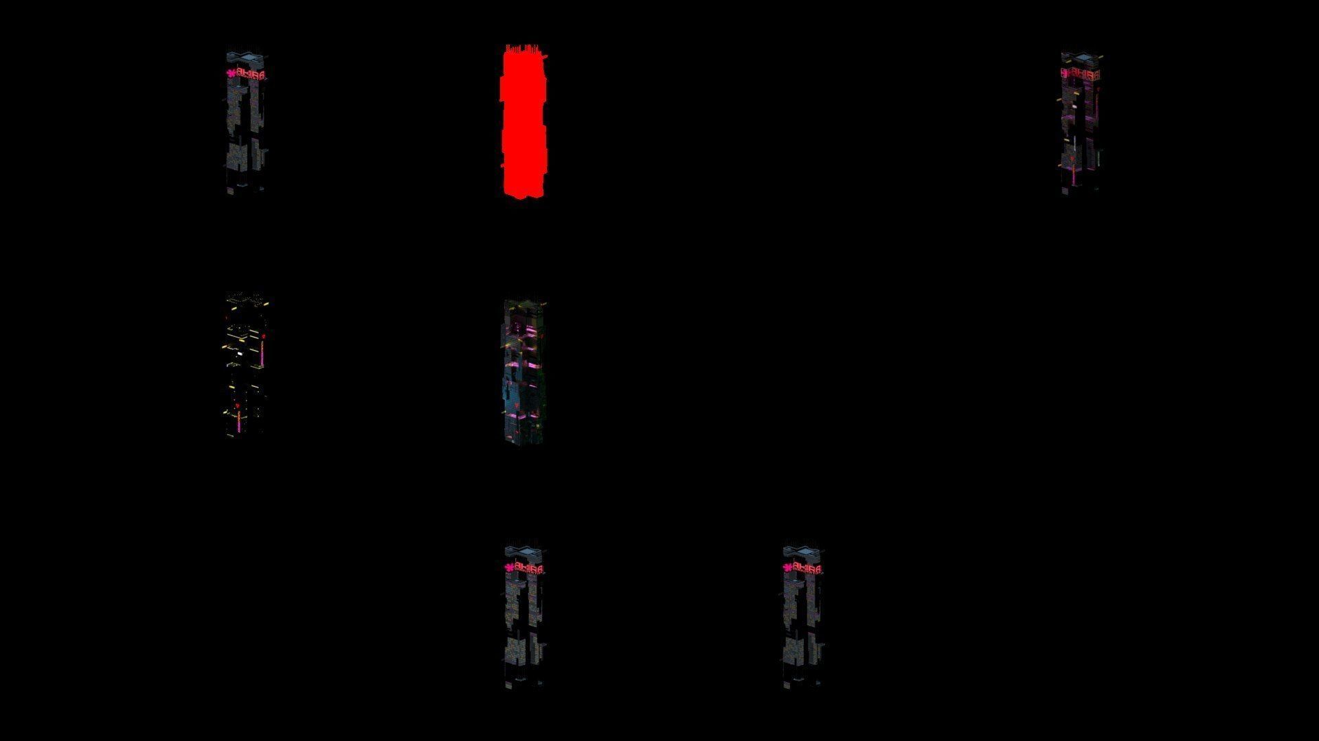 Sci-Fi Cyberpunk Futuristic City Skyscraper Building  01 3D model_4