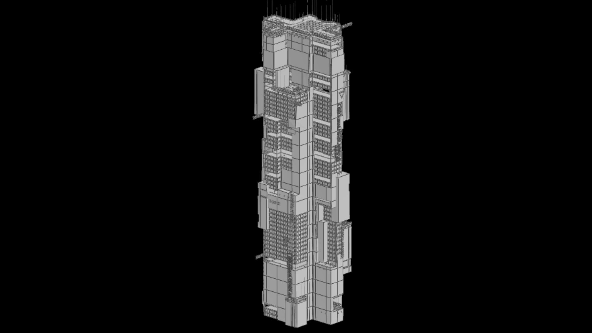 Sci-Fi Cyberpunk Futuristic City Skyscraper Building  01 3D model_6