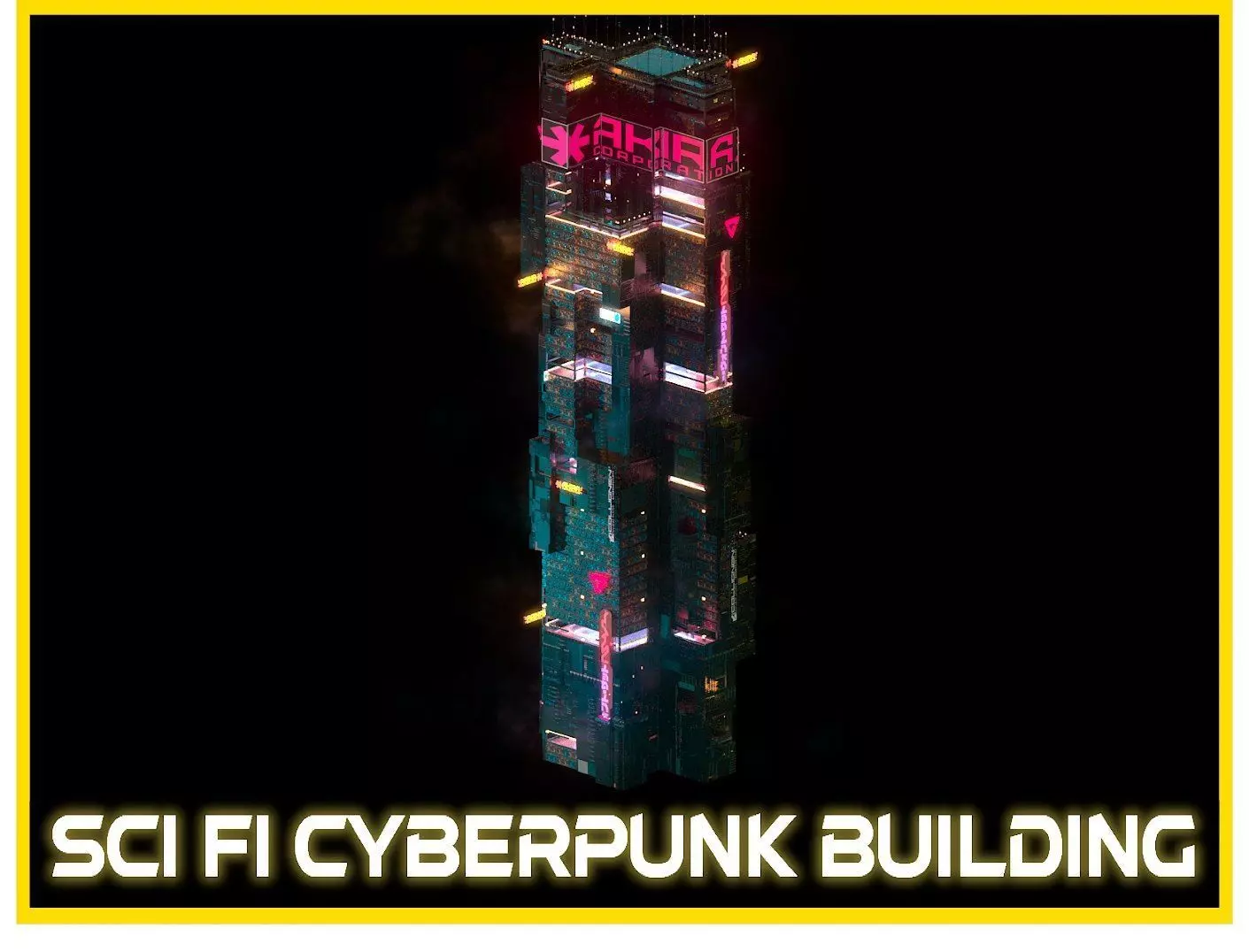 Sci-Fi Cyberpunk Futuristic City Skyscraper Building  01 3D model_0
