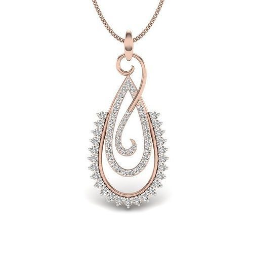 Pendant 3dm render detail diamond gold 3D print model