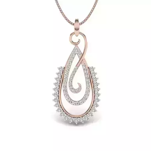 Pendant 3dm render detail diamond gold