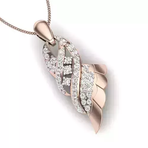 Pendant 3dm render detail diamond gold