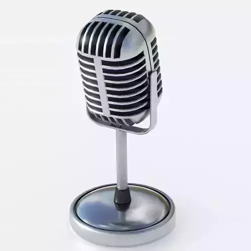 Microphone vintage Low-poly 3D model