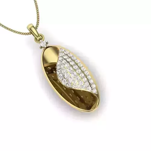 Pendant 3dm render detail diamond gold