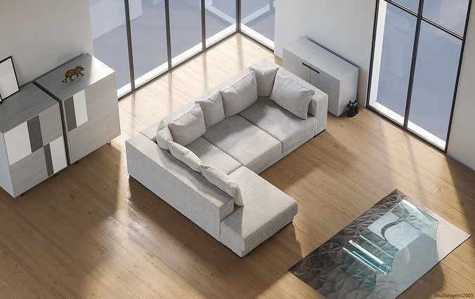 Interior scene for sofa advertising 3D model 6