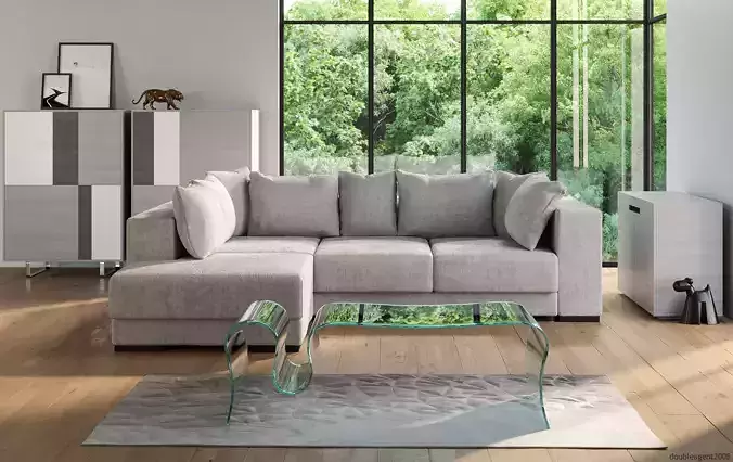 Interior scene for sofa advertising