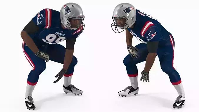 New England Patriots American Football Player Crouching Fur