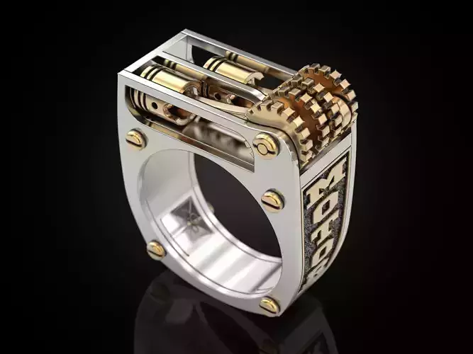 Ring Motor with piston 3D print model
