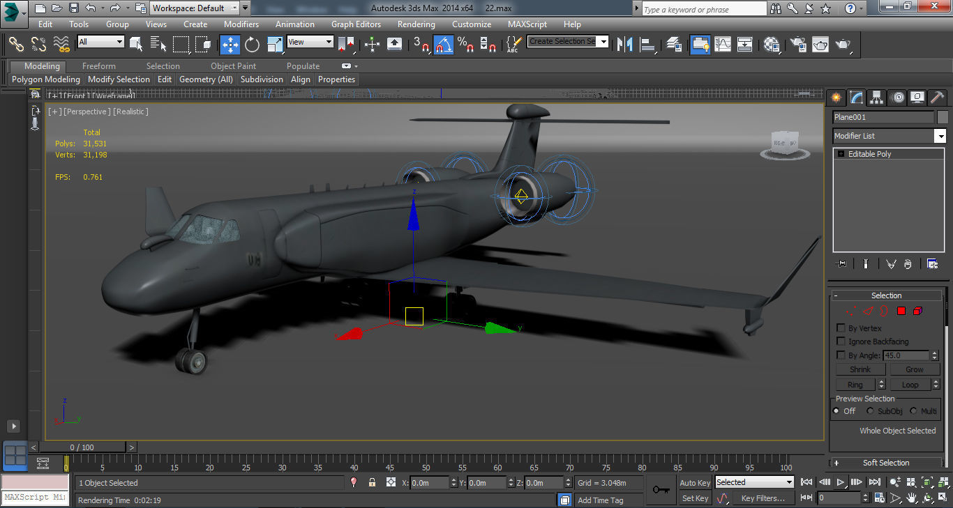 G550 AEW Low-poly 3D model_6