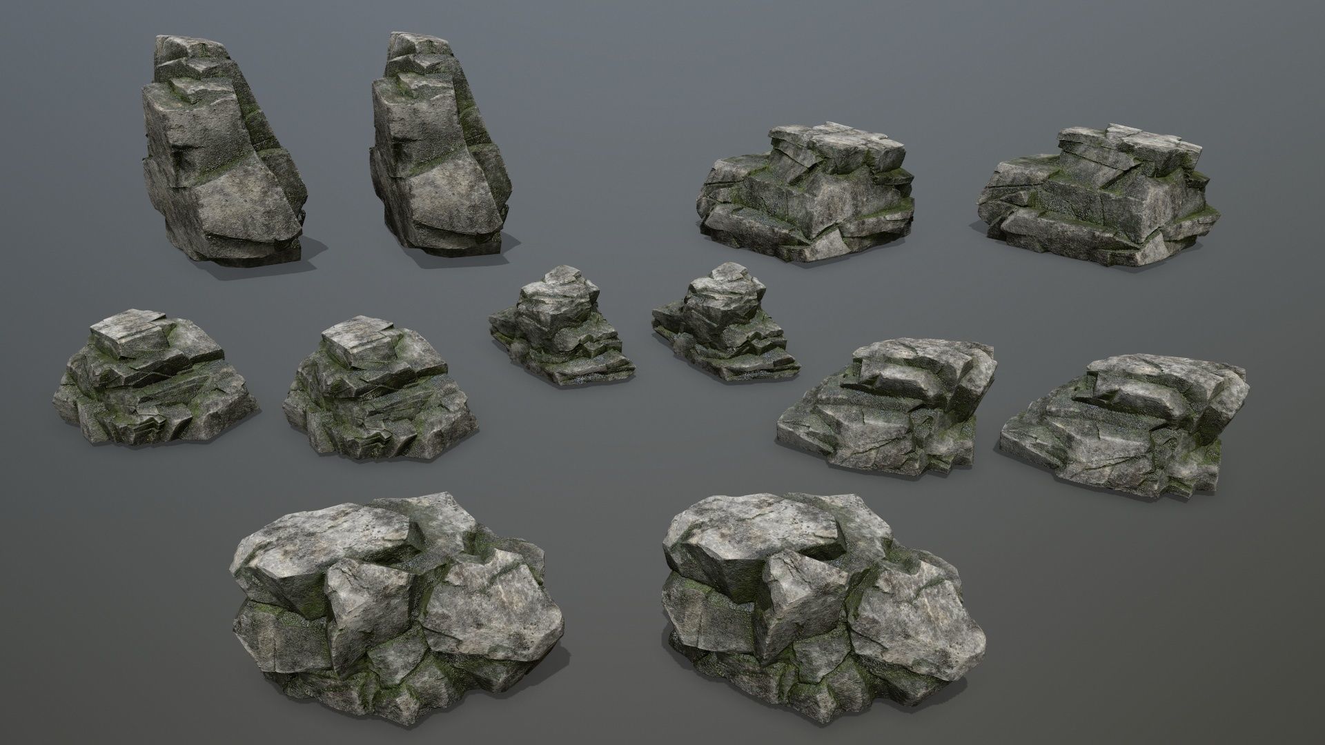 Rock Set Low-poly 3D model_13