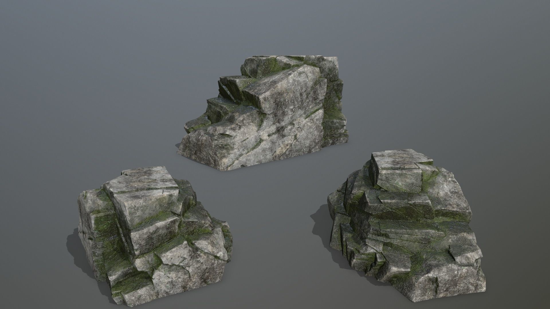 Rock Set Low-poly 3D model_10