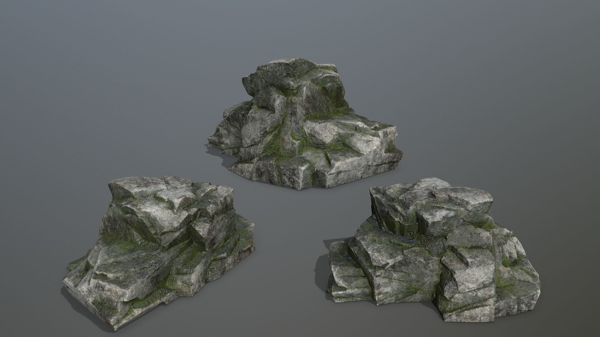 Rock Set Low-poly 3D model_9