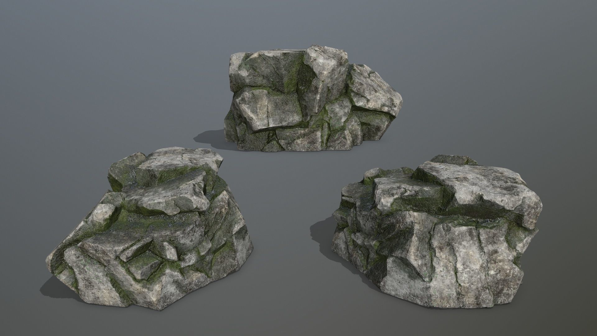 Rock Set Low-poly 3D model_7