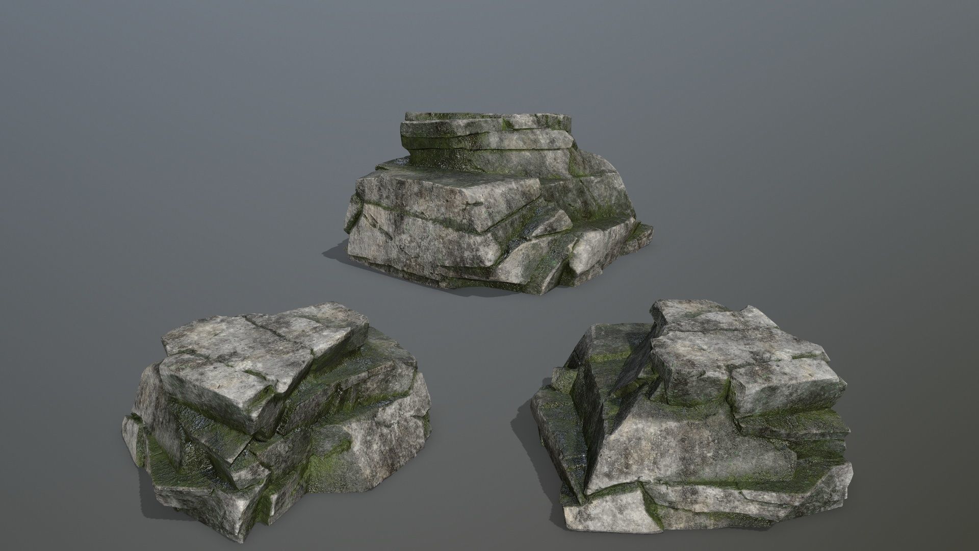Rock Set Low-poly 3D model_11