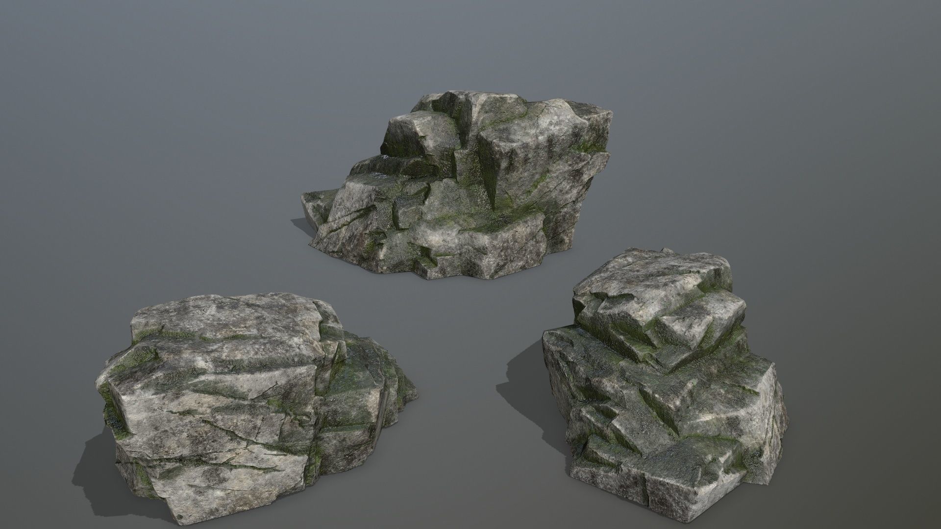 Rock Set Low-poly 3D model_8