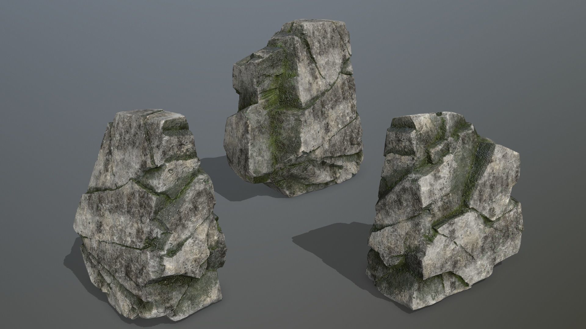 Rock Set Low-poly 3D model_12