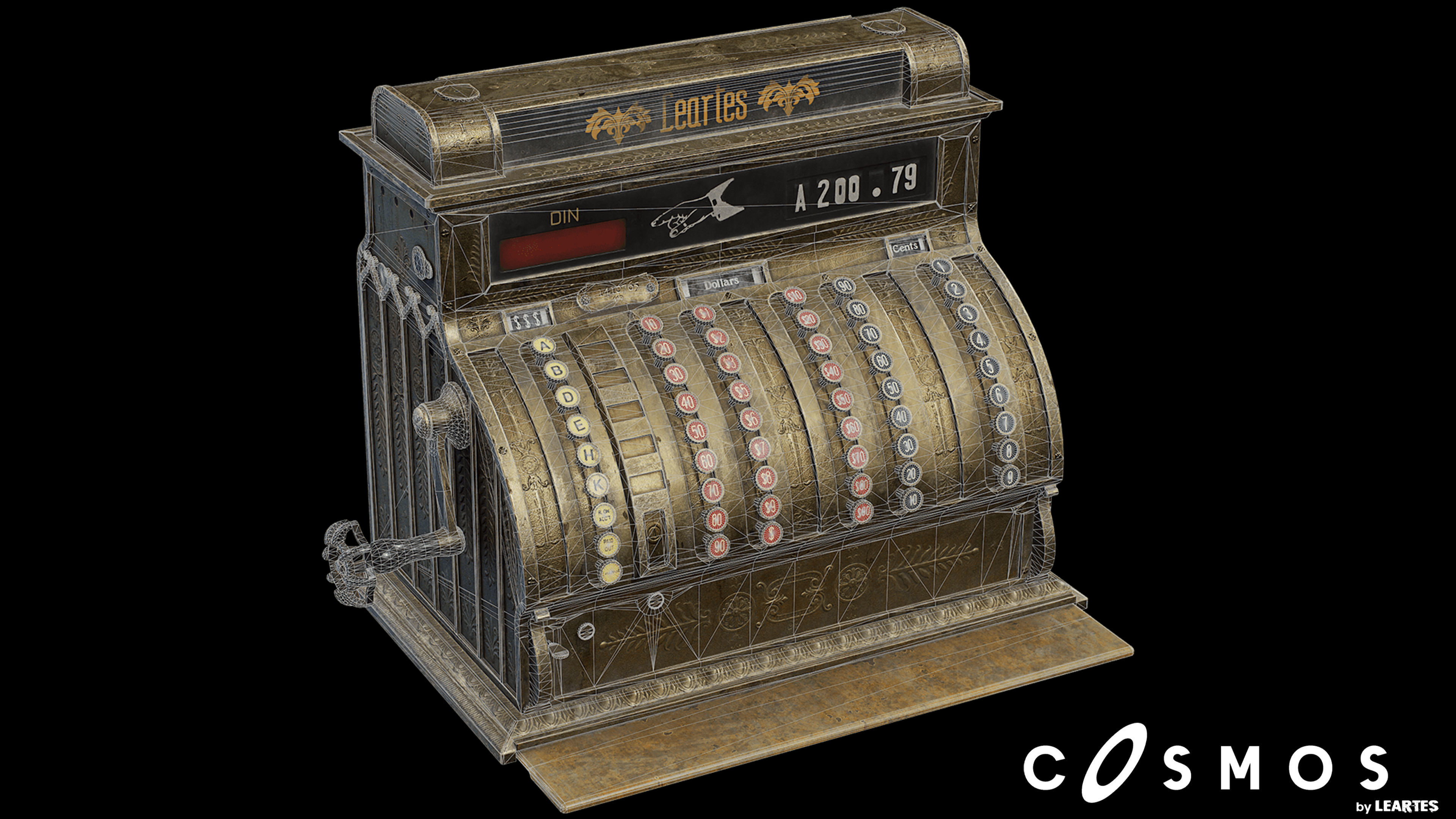 Steampunk Cash Machine Low-poly 3D model_4
