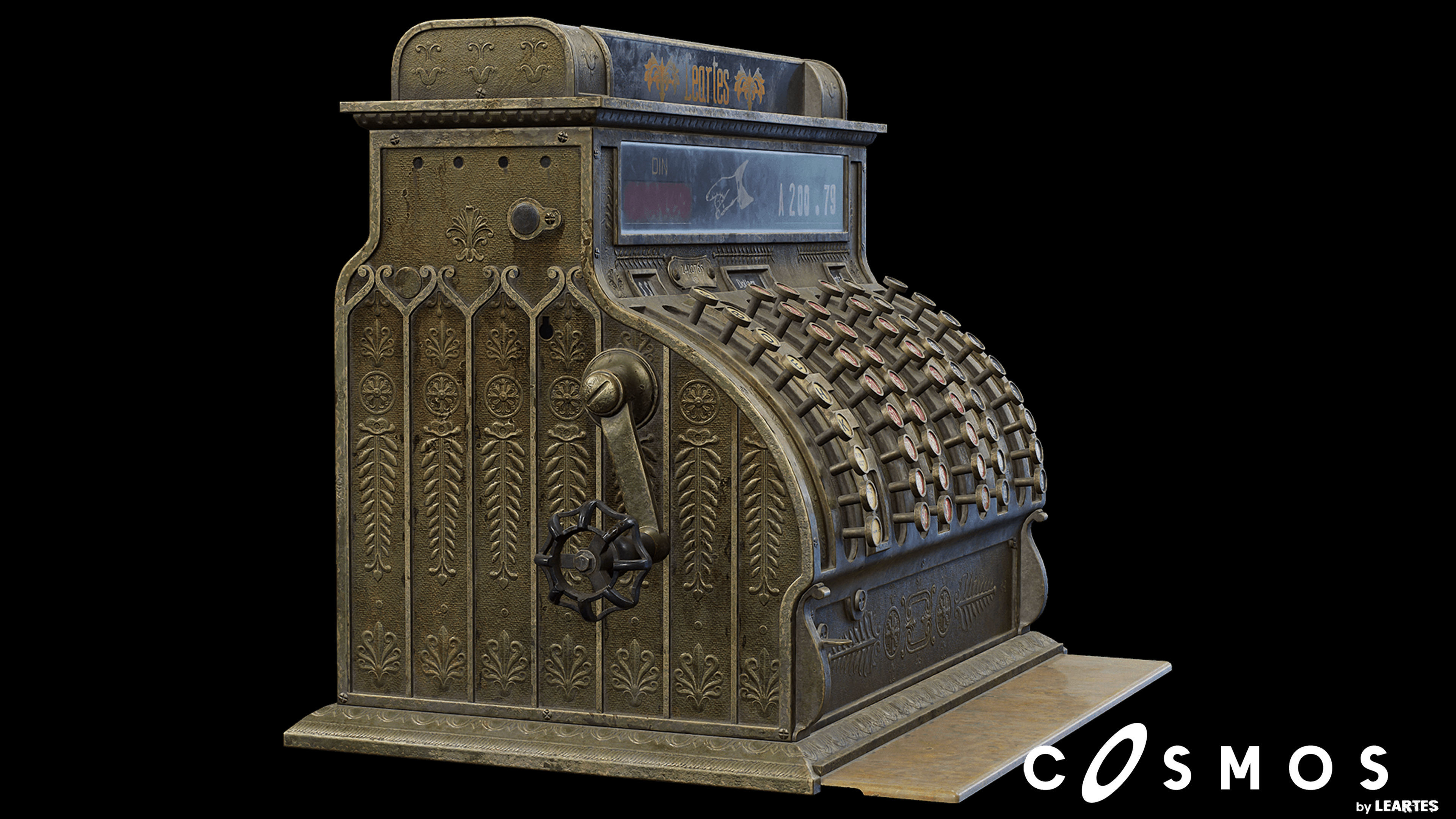 Steampunk Cash Machine Low-poly 3D model_2