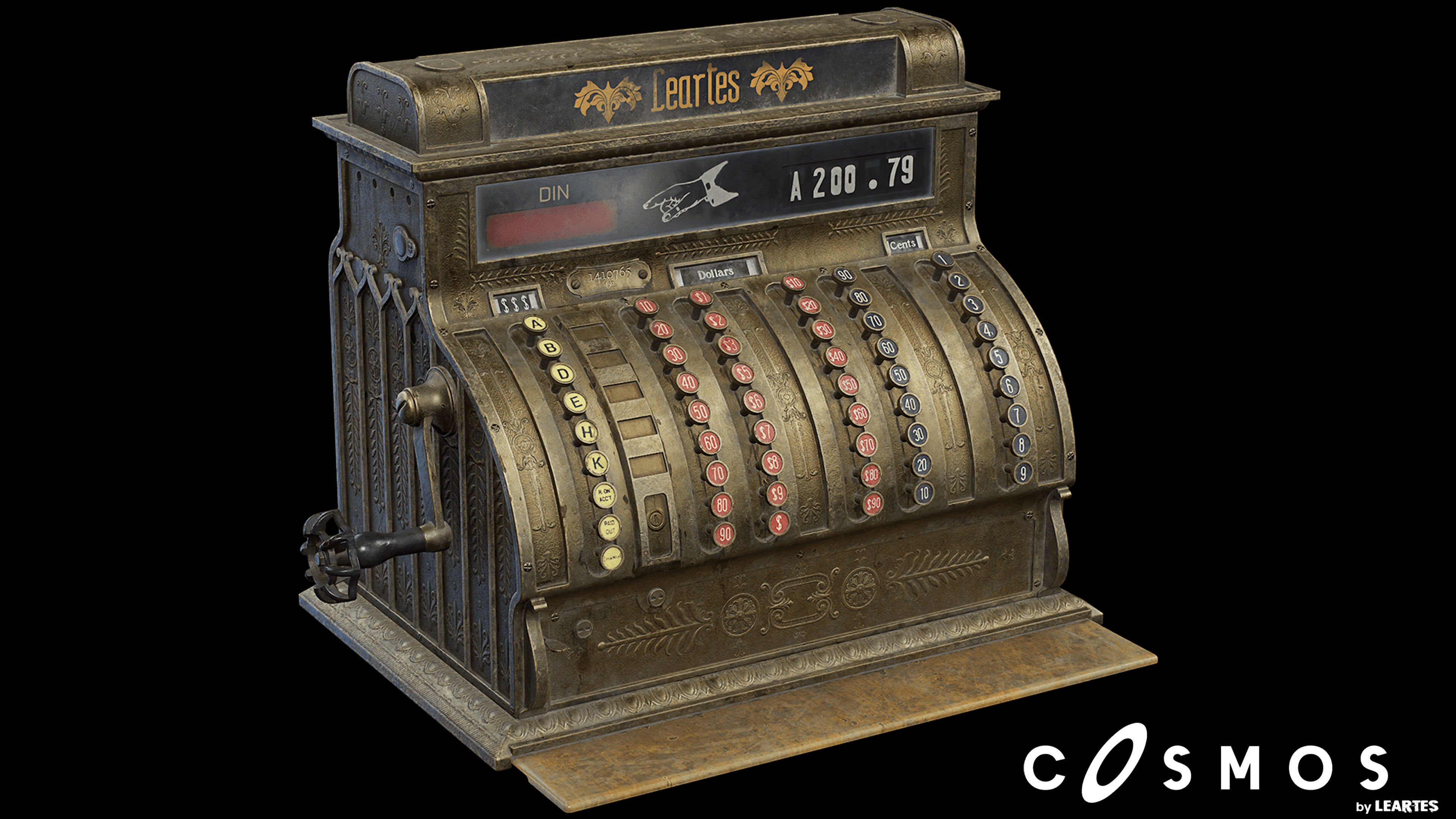 Steampunk Cash Machine Low-poly 3D model_1