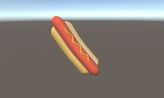Hotdog hot dog in air Free low-poly 3D model