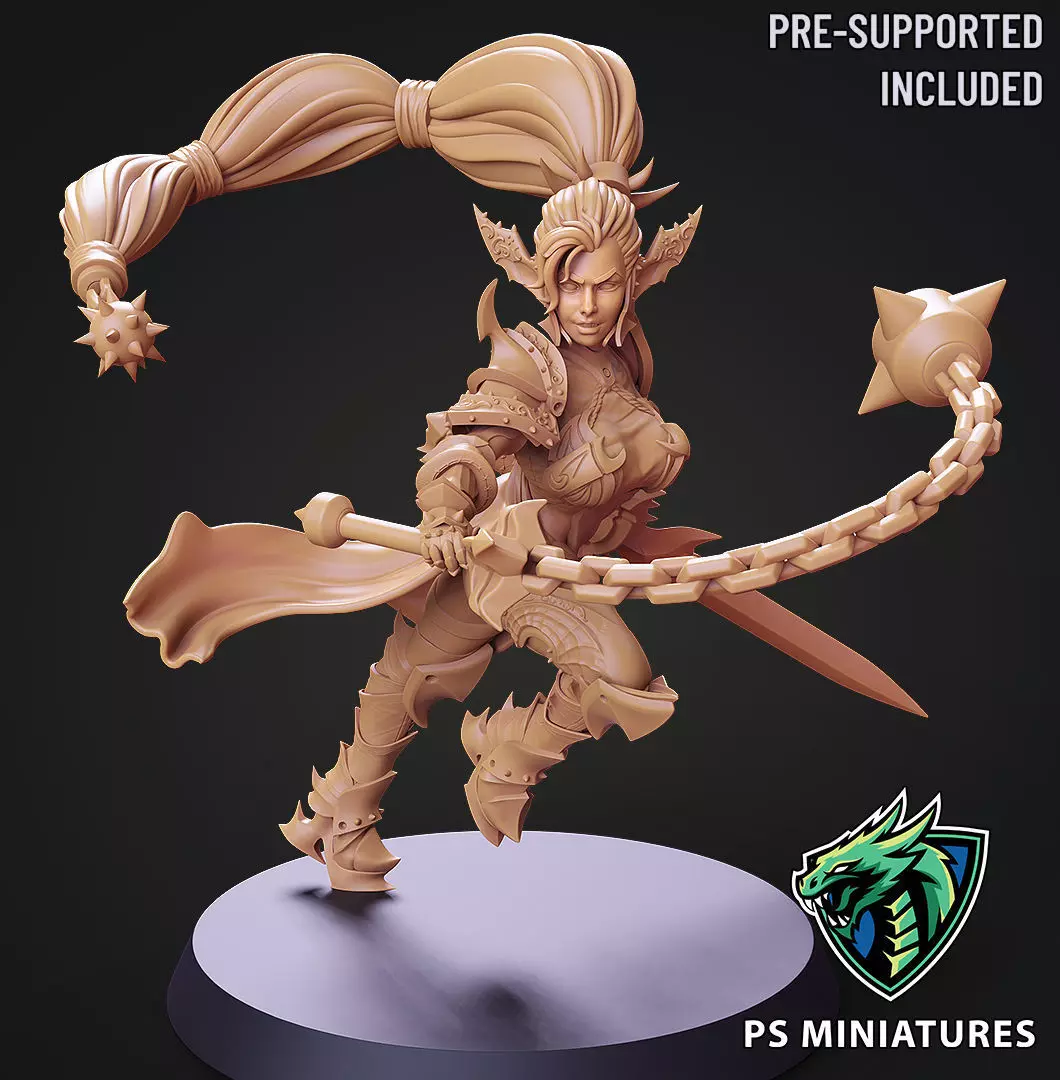 Drow Legionnaire Pose 3 - 4 Variants and Pinup 3D print model