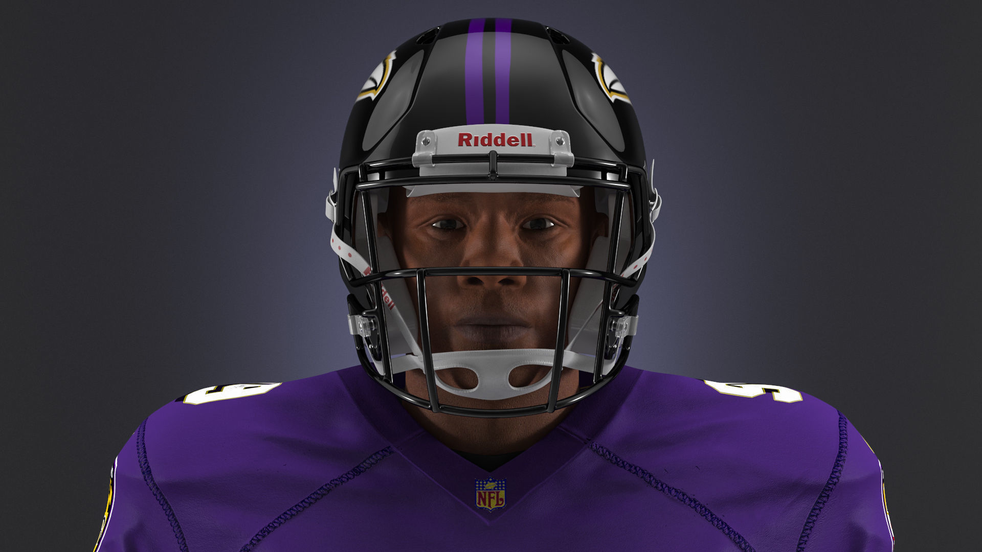 c4d football helmet Baltimore Ravens American Football Helmet 3D model