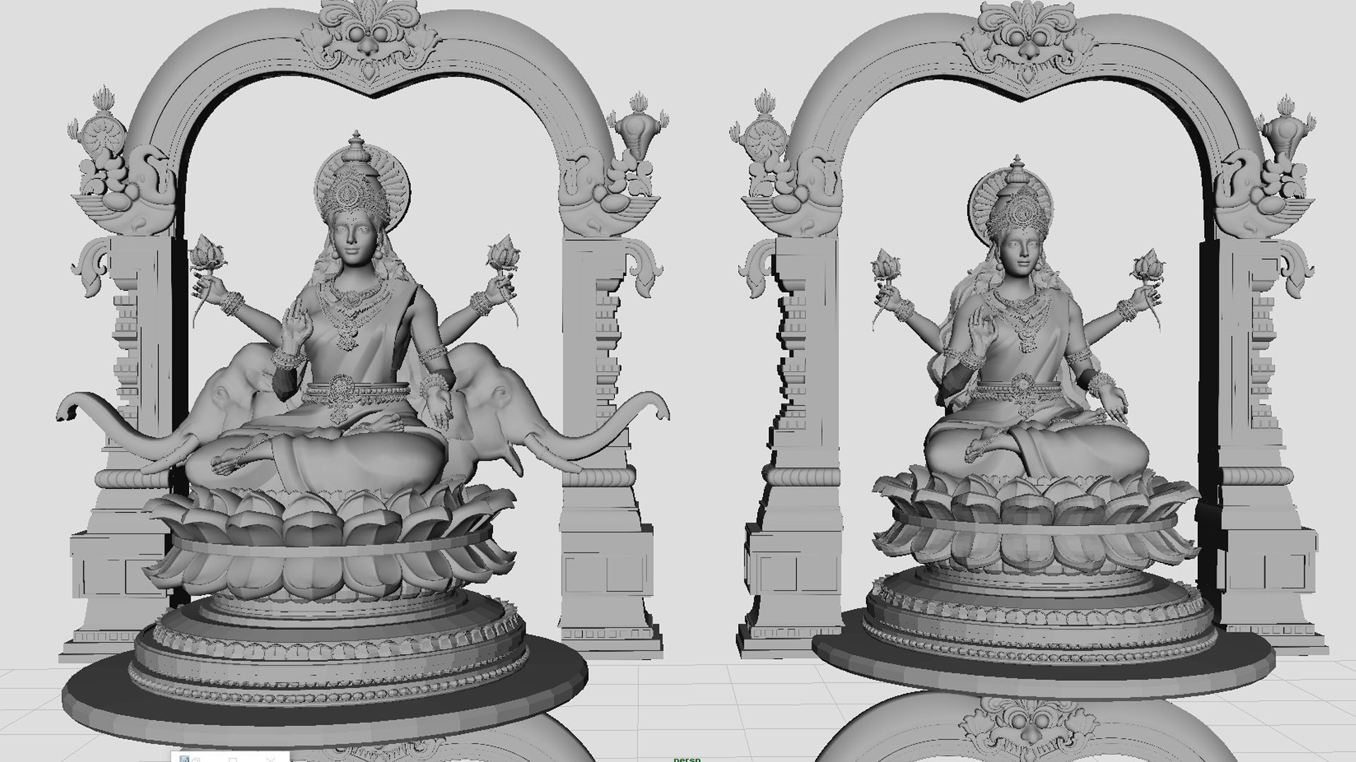 god Ashtalakshmi lakshmi models 3D model_9