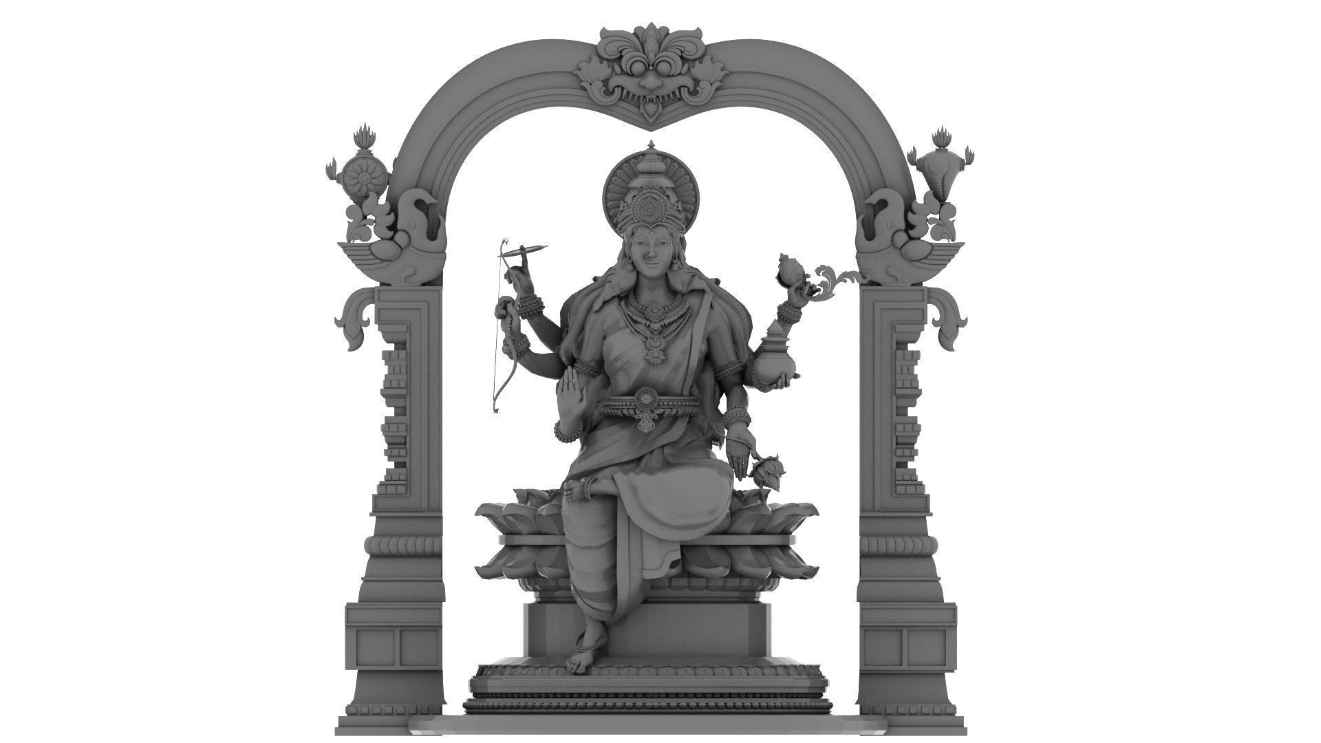 god Ashtalakshmi lakshmi models 3D model_1